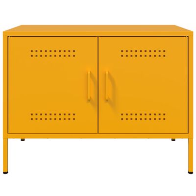 vidaXL Móvel de TV 68x39x50,5 cm aço amarelo mostarda