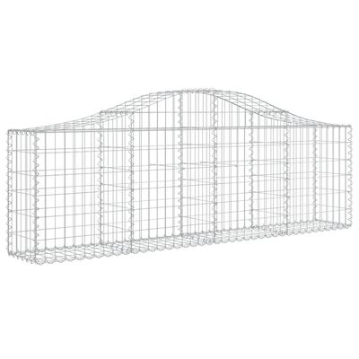 vidaXL Cestos gabião arqueados 4 pcs 200x30x60/80 cm ferro galvanizado