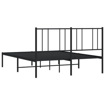 vidaXL Estrutura de cama com cabeceira 135x190 cm metal preto