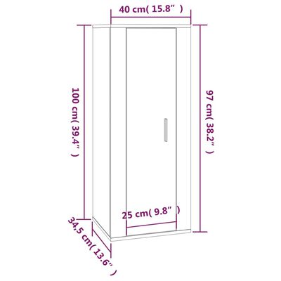 vidaXL Móvel de TV de parede 40x34,5x100 cm cinzento sonoma