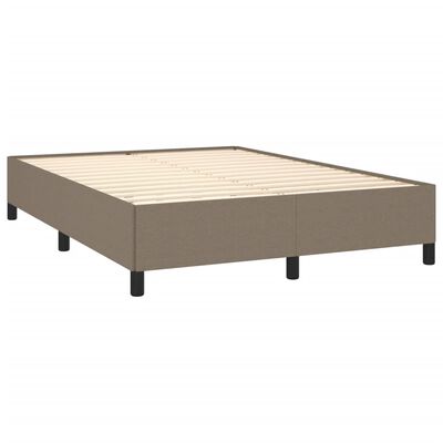 vidaXL Cama sem colchão 140x190 cm tecido castanho-acinzentado