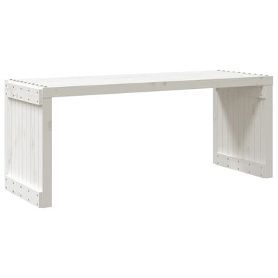 vidaXL Banco de jardim extensível 212,5x40,5x45 cm pinho maciço branco