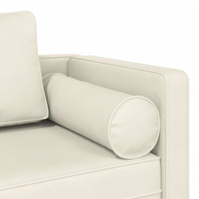 vidaXL Chaise lounge com almofadões veludo creme