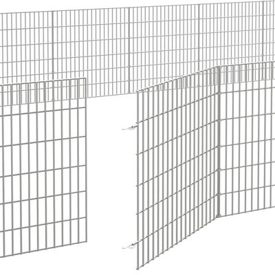 vidaXL Recinto exterior p/ animais 48painéis 54x60cm ferro galvanizado