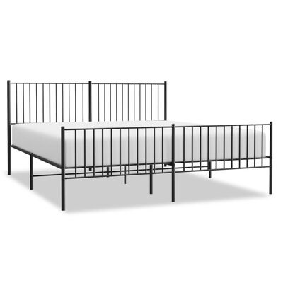 vidaXL Estrutura de cama sem colchão com pés 180x200 cm preto