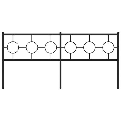 vidaXL Cabeceira de cama 180 cm metal preto