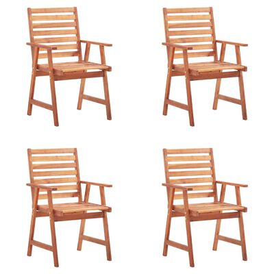 vidaXL Cadeiras de jantar p/ jardim 4 pcs c/ almofadões acácia maciça