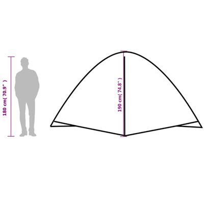 vidaXL Tenda de campismo cúpula p/ 6 pessoas impermeável laranja