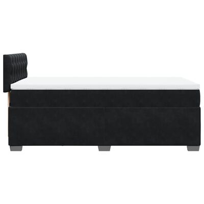 vidaXL Cama com molas/colchão 90x190 cm veludo preto