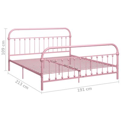 vidaXL Estrutura de cama 180x200 cm metal rosa