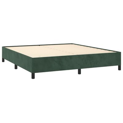 vidaXL Estrutura de cama 160x200 cm veludo verde-escuro