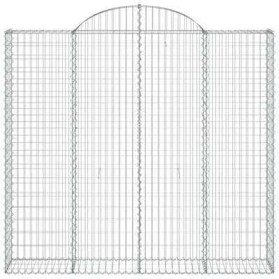 vidaXL Cestos gabião arqueados 5pcs 200x50x180/200cm ferro galvanizado