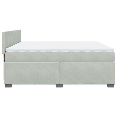 vidaXL Cama com molas/colchão 200x200 cm veludo cinzento-claro