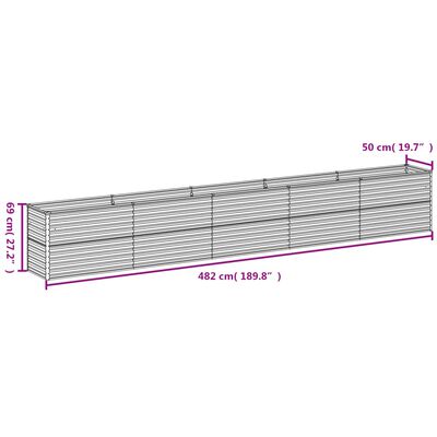 vidaXL Canteiro elevado de jardim 482x50x69 cm aço corten