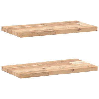 vidaXL Prateleiras flutuantes 2pcs 60x20x2cm acácia maciça não tratada