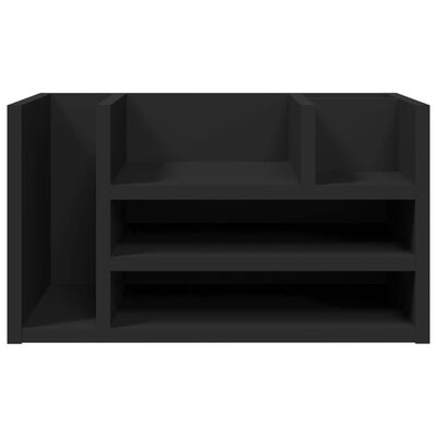 vidaXL Organizador de secretária 44,5x24x25 cm derivados madeira preto