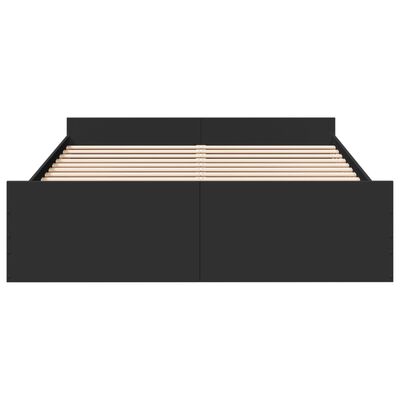 vidaXL Estrutura de cama c/ gavetas 160x200 cm derivados madeira preto
