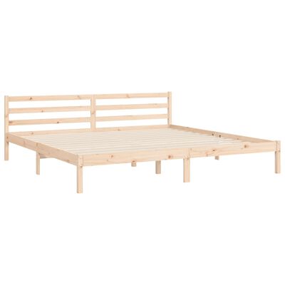 vidaXL Estrutura de cama com cabeceira 200x200 cm madeira maciça