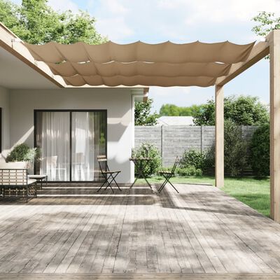 vidaXL Toldo vertical 140x420 cm tecido oxford cinza-acastanhado