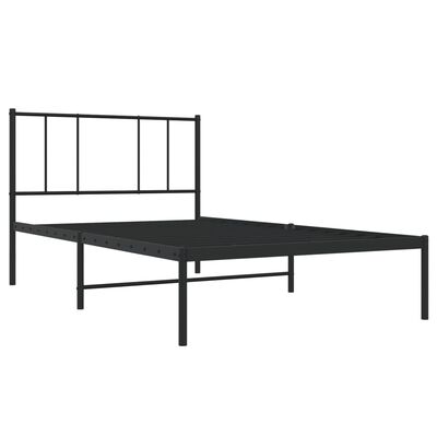 vidaXL Estrutura de cama com cabeceira 100x200 cm metal preto