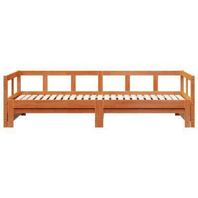 vidaXL Sofá-cama sem colchão 80x200 cm madeira de pinho castanho cera