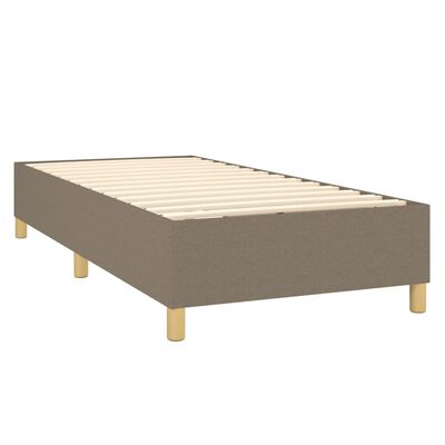 vidaXL Estrutura de cama 90x200 cm tecido cinza-acastanhado