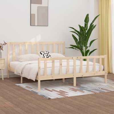 vidaXL Estrutura de cama 200x200 cm madeira maciça