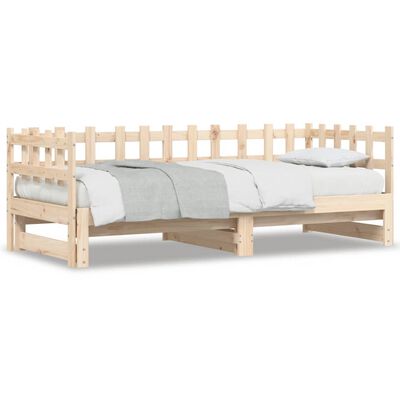 vidaXL Sofá-cama de puxar 2x(90x200) cm madeira de pinho maciça