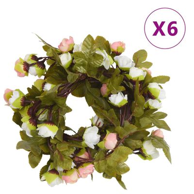 vidaXL Grinaldas de flores de Natal 6 pcs 215 cm champanhe