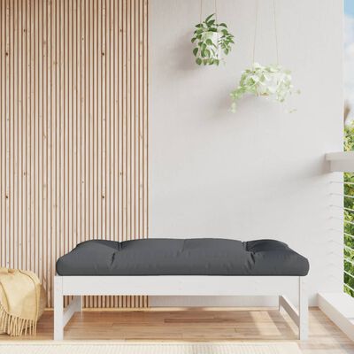 vidaXL Apoio de pés para jardim 120x80 cm pinho maciço branco