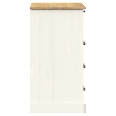 vidaXL Armário com gavetas VIGO 80x40x76 cm pinho maciço branco