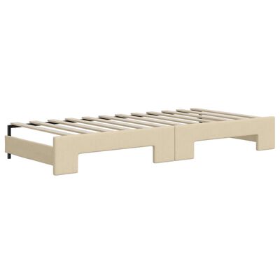 vidaXL Sofá-cama com gavetão e gavetas 80x200 cm tecido cor creme