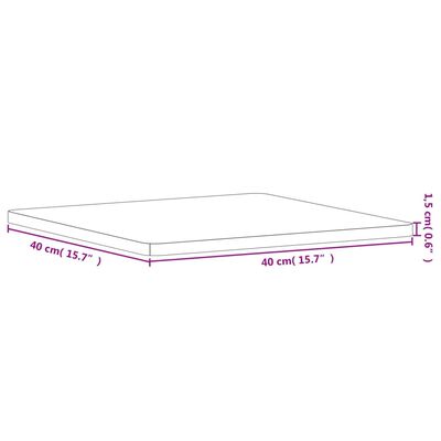 vidaXL Tampo de mesa quadrado 40x40x1,5 cm madeira de faia maciça