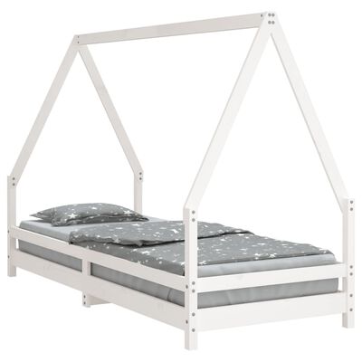 vidaXL Estrutura de cama infantil 80x200 cm pinho maciço branco