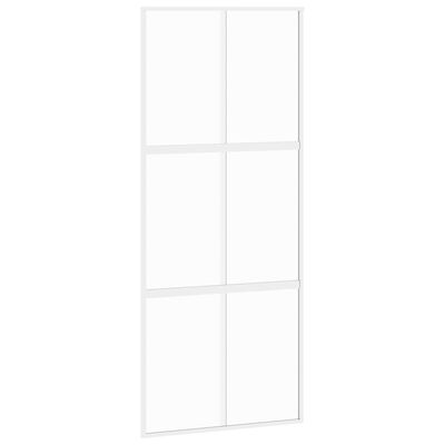 vidaXL Porta deslizante 90x205 cm vidro temperado e alumínio branco