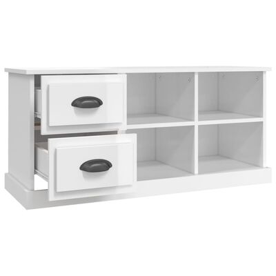 vidaXL Móvel p/ TV 102x35,5x47,5 cm derivados madeira branco brilhante