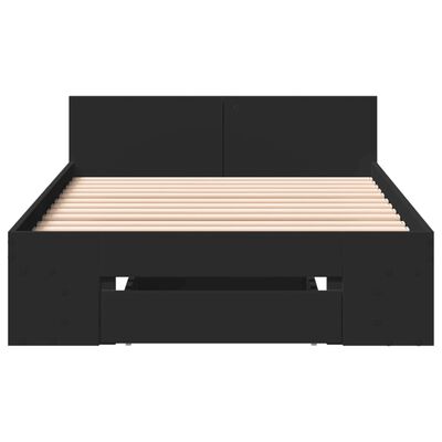 vidaXL Estrutura cama c/ gaveta 75x190 cm derivados de madeira preto