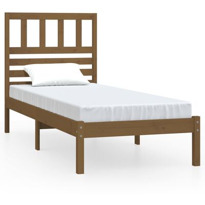 vidaXL Estrutura de cama 100x200 cm madeira pinho maciço castanho mel