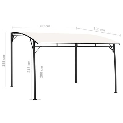 vidaXL Toldo para-sol de jardim 3x3x2,55 m cor creme