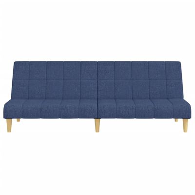 vidaXL Sofá-cama de 2 lugares tecido azul