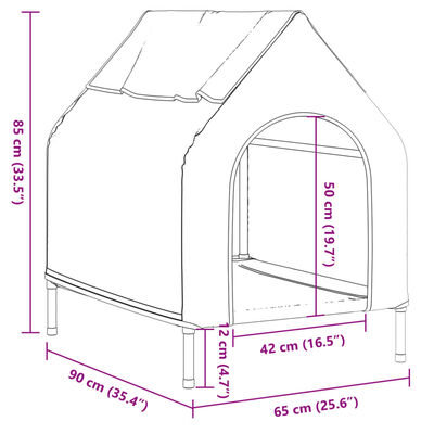 vidaXL Casota para cães tecido oxford e aço cinza-claro