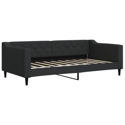 vidaXL Sofá-cama com gavetão e colchões 90x190 cm tecido preto