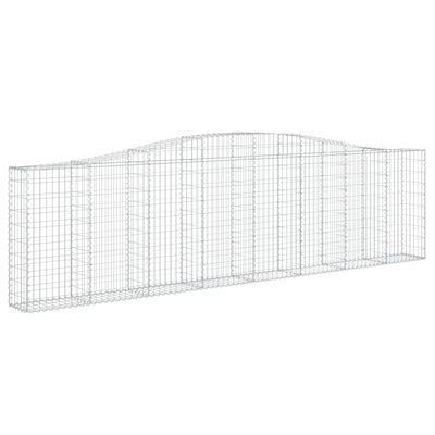 vidaXL Cestos gabião arqueados 4pcs 400x30x100/120cm ferro galvanizado