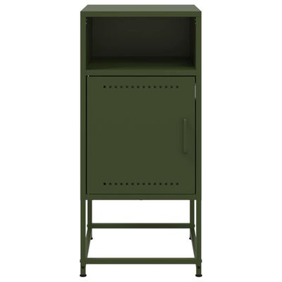 vidaXL Mesa de cabeceira 36x39x78 cm aço verde-azeitona