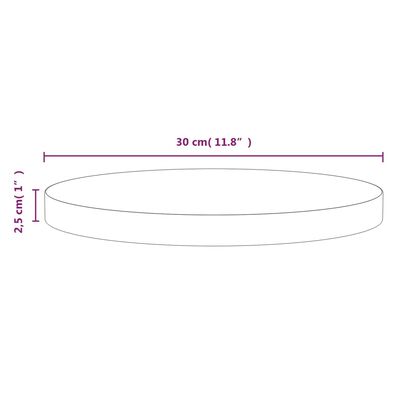 vidaXL Tampo de mesa pinho maciço Ø30x2,5 cm preto