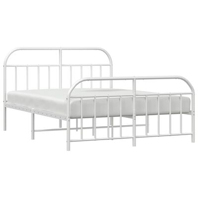 vidaXL Estrutura de cama com cabeceira e pés 140x200 cm metal branco
