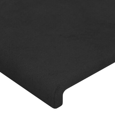 vidaXL Cabeceira de cama c/ abas veludo 203x23x78/88 cm preto