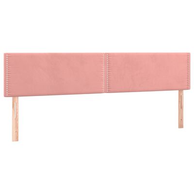 vidaXL Cabeceira de cama c/ luzes LED veludo 160x5x78/88 cm rosa