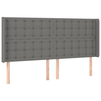 vidaXL Cama box spring c/ colchão e LED 180x200 cm tecido cinza-escuro