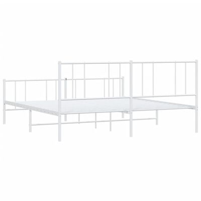 vidaXL Estrutura de cama com cabeceira e pés 193x203 cm metal branco